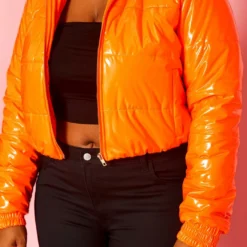 Plus Size PU Faux Leather Puffer Coat -Radiant Drape Sales 2021130 003 4