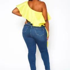 Plus Size Asymmetric Hem One Sleeve Crop Top 12 Plus Size Asymmetric Hem One Sleeve Crop Top -Radiant Drape Sales 2021131 002 5