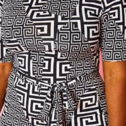 Plus Size Greek Key Print Bodycon Midi Dress -Radiant Drape Sales 2021135 001 5