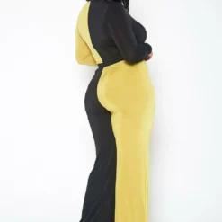 Plus Size Color Block Long Sleeve Top & Pants Set 10 Plus Size Color Block Long Sleeve Top & Pants Set -Radiant Drape Sales 2021139 002 4
