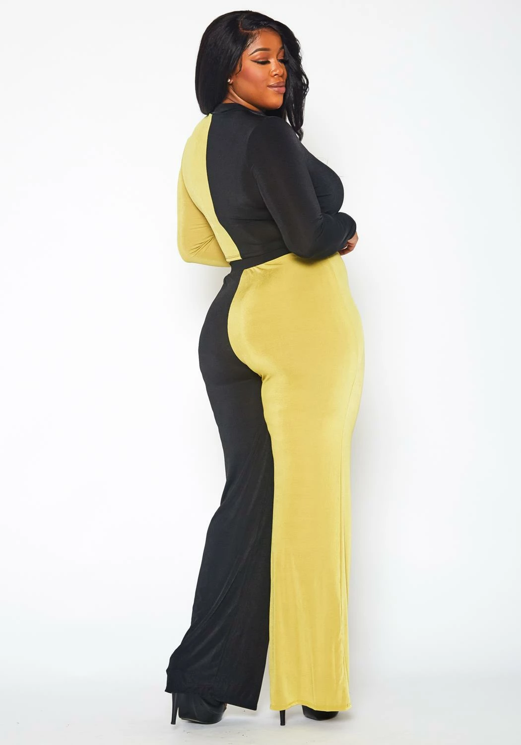 Plus Size Color Block Long Sleeve Top & Pants Set 5 Plus Size Color Block Long Sleeve Top & Pants Set - Image 5