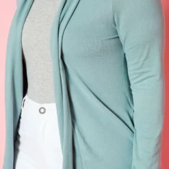 Plus Size Solid Open Front Cardigan -Radiant Drape Sales 2021143 104 5