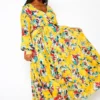 Plus Size Floral Print Flare Maxi Dress