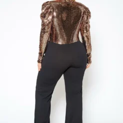 Plus Size Sequin Contrast Flare Jumpsuit -Radiant Drape Sales 2021151 002 3