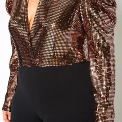 Plus Size Sequin Contrast Flare Jumpsuit -Radiant Drape Sales 2021151 002 4