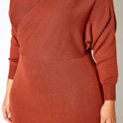 Plus Size Ribbed Knit Dolman Sleeve Mini Dress -Radiant Drape Sales 2021158 002 5