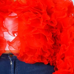 Plus Size Organza Tiered Ruffle Long Sleeve Jacket -Radiant Drape Sales 2021170 003 6