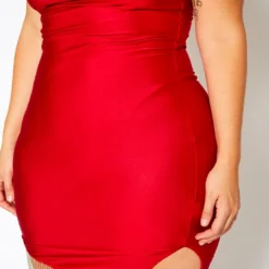 Plus Size Tassel Hem Bodycon Mini Dress 11 Plus Size Tassel Hem Bodycon Mini Dress -Radiant Drape Sales 2021177 001 5