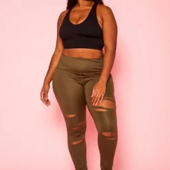 Plus Size High Waist Slit Hem Leggings -Radiant Drape Sales 2021187 002 1