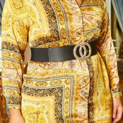 Plus Size Brocade Pattern Collar Shirt Mini Dress 9 Plus Size Brocade Pattern Collar Shirt Mini Dress -Radiant Drape Sales 2021189 001 4