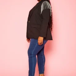 Plus Size Tassel Shoulder Hem Notch Collar Blazer -Radiant Drape Sales 2021249 001 3