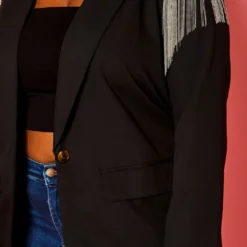 Plus Size Tassel Shoulder Hem Notch Collar Blazer -Radiant Drape Sales 2021249 001 5