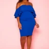 Plus Size Off Shoulder Ruffle Sleeve Mini Dress