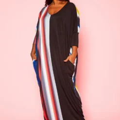 Plus Size Gradient Pattern Splice Flare Maxi Dress 8 Plus Size Gradient Pattern Splice Flare Maxi Dress -Radiant Drape Sales 2021274 001 1
