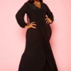 Plus Size Long Sleeve Mermaid Flare Gown