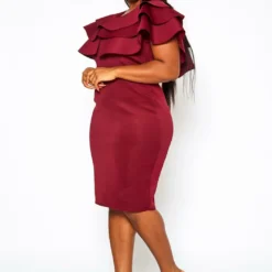 Plus Size Ruffle Hem Cocktail Dress -Radiant Drape Sales 2021278 001 2