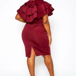 Plus Size Ruffle Hem Cocktail Dress -Radiant Drape Sales 2021278 001 3