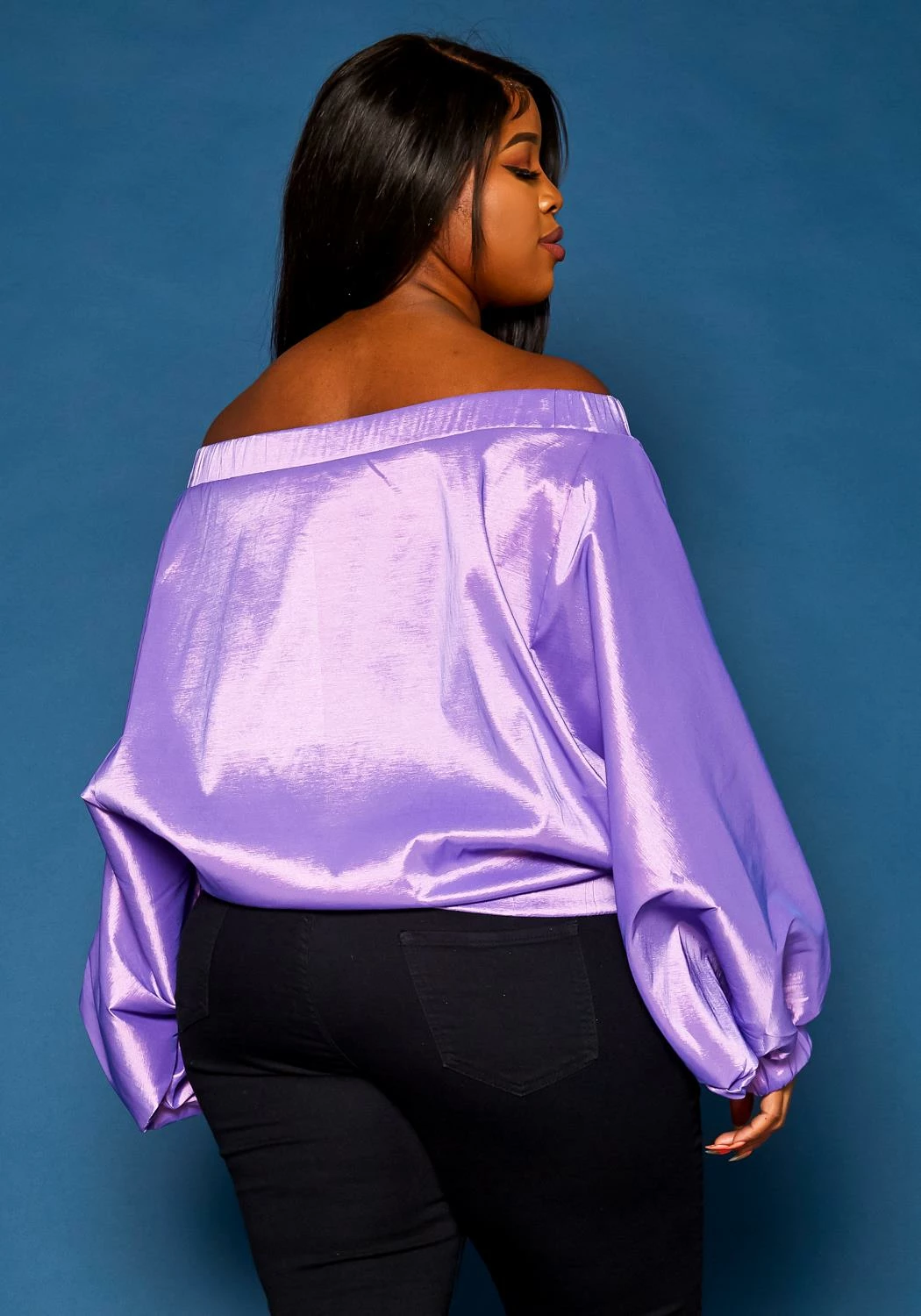 Plus Size Off Shoulder Puffy Sleeve Top 4 Plus Size Off Shoulder Puffy Sleeve Top - Image 4