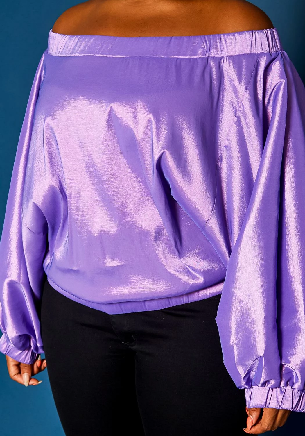 Plus Size Off Shoulder Puffy Sleeve Top 5 Plus Size Off Shoulder Puffy Sleeve Top - Image 5