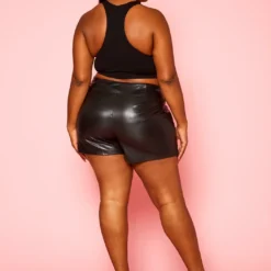 Plus Size Faux Leather Skort -Radiant Drape Sales 2021301 001 4