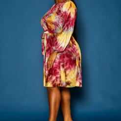 Plus Size Tie Dye Fit & Flare Pleated Dress 8 Plus Size Tie Dye Fit & Flare Pleated Dress -Radiant Drape Sales 2021308 001 2