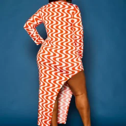 Plus Size Geometric Pattern High Low Maxi Dress -Radiant Drape Sales 2021311 001 3