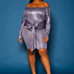 Plus Size Off Shoulder Snake Pattern Mini Dress