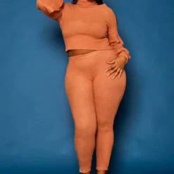 Plus Size Perfect Ribbed Knit Matching Set