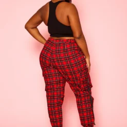 Plus Size Tartan Plaid Cargo Pants -Radiant Drape Sales 2021321 001 4