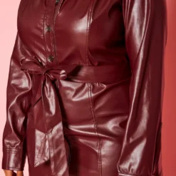 Plus Size Faux Leather Button Front Dress 15 Plus Size Faux Leather Button Front Dress -Radiant Drape Sales 2021330 002 10