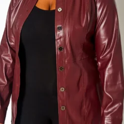 Plus Size Faux Leather Button Front Dress 21 Plus Size Faux Leather Button Front Dress -Radiant Drape Sales 2021330 002 9