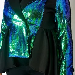 Plus Size Duo Color Sequin Peplum Blazer -Radiant Drape Sales 2021332 001 12