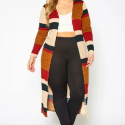 Plus Size Color Block Duster Cardigan -Radiant Drape Sales 2021334 001 1