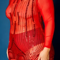 Plus Size Sequin Hem Mesh Bodycon Dress -Radiant Drape Sales 2021337 001 5