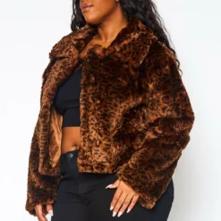 Plus Size Faux Fur Leopard Jacket -Radiant Drape Sales 2021343 001 9