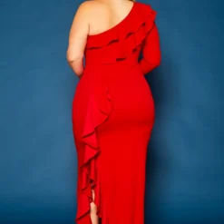 Plus Size One Sleeve Cocktail Maxi Dress -Radiant Drape Sales 2021344 002 4
