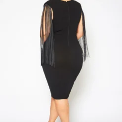 Plus Size Fringe Sleeve Midi Dress -Radiant Drape Sales 2021346 001 4