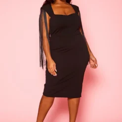 Plus Size Fringe Sleeve Midi Dress -Radiant Drape Sales 2021346 001 6