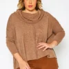 Plus Size Funnel Neck Sweater Top