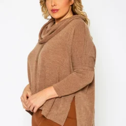 Plus Size Funnel Neck Sweater Top -Radiant Drape Sales 2021350 002 2