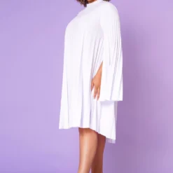 Plus Size Pleated Cape Sleeve Dress 8 Plus Size Pleated Cape Sleeve Dress -Radiant Drape Sales 2021351 004 3