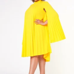 Plus Size Pleated Cape Sleeve Dress 7 Plus Size Pleated Cape Sleeve Dress -Radiant Drape Sales 2021351 005 3