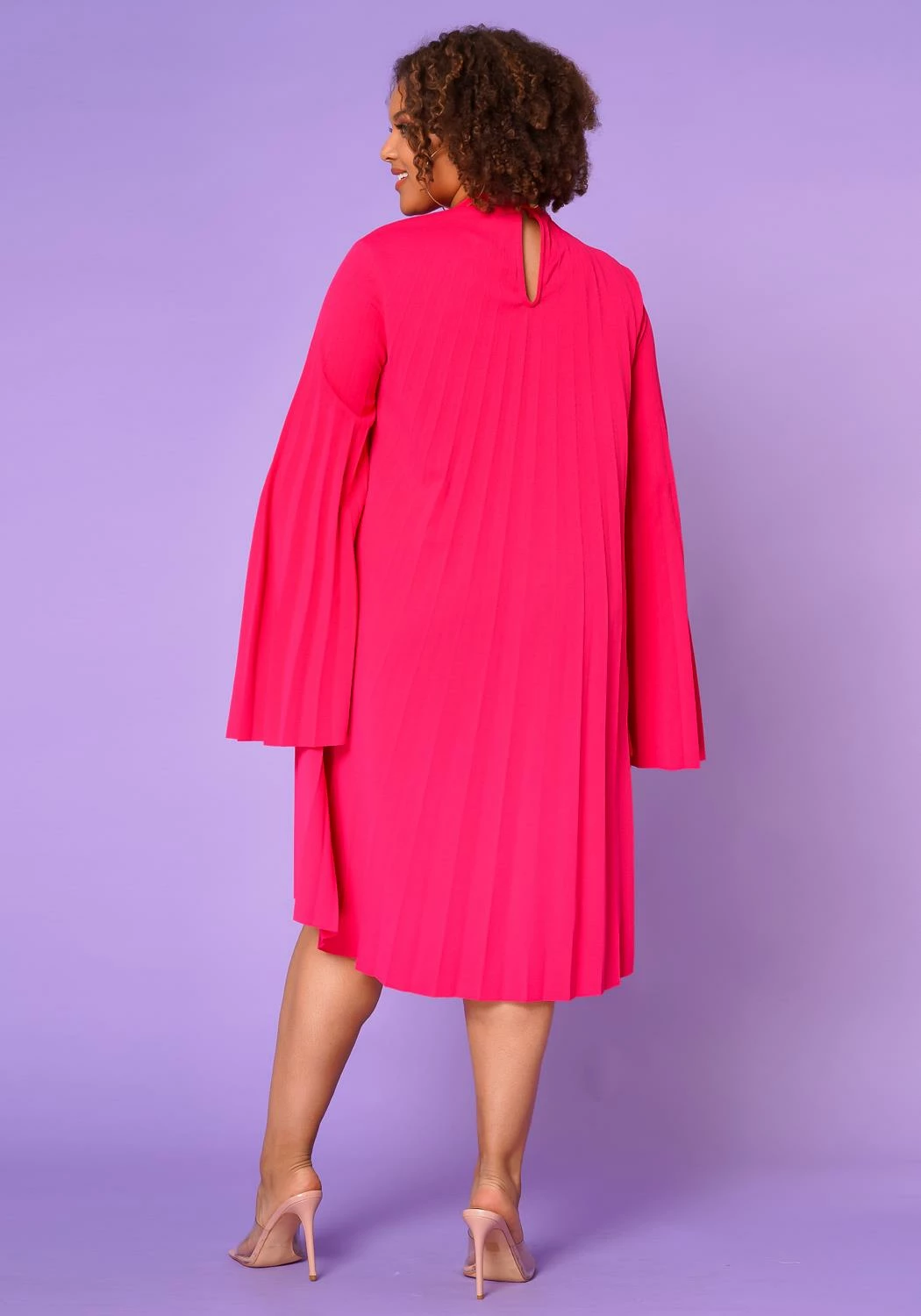 Plus Size Pleated Cape Sleeve Dress 5 Plus Size Pleated Cape Sleeve Dress - Image 5