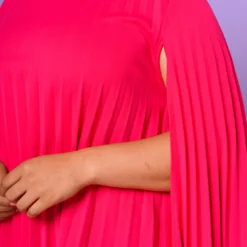 Plus Size Pleated Cape Sleeve Dress 11 Plus Size Pleated Cape Sleeve Dress -Radiant Drape Sales 2021351 006 6
