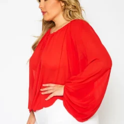 Plus Size Chiffon Dolman Sleeve Blouse -Radiant Drape Sales 2021354 002 3