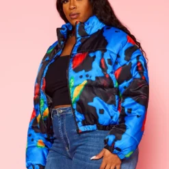 Plus Size Iconic Moment High Neck Puffer Jacket -Radiant Drape Sales 2021361 001 3