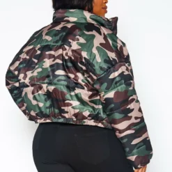 Plus Size Camo Print High Neck Puffer Jacket -Radiant Drape Sales 2021362 001 5