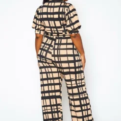 Plus Size Gridline Plaid Print Jumpsuit -Radiant Drape Sales 2021367 001 4