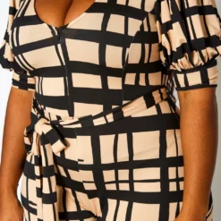 Plus Size Gridline Plaid Print Jumpsuit -Radiant Drape Sales 2021367 001 5