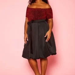 Plus Size Embellished Fit & Flare Dress -Radiant Drape Sales 2021371 001 2